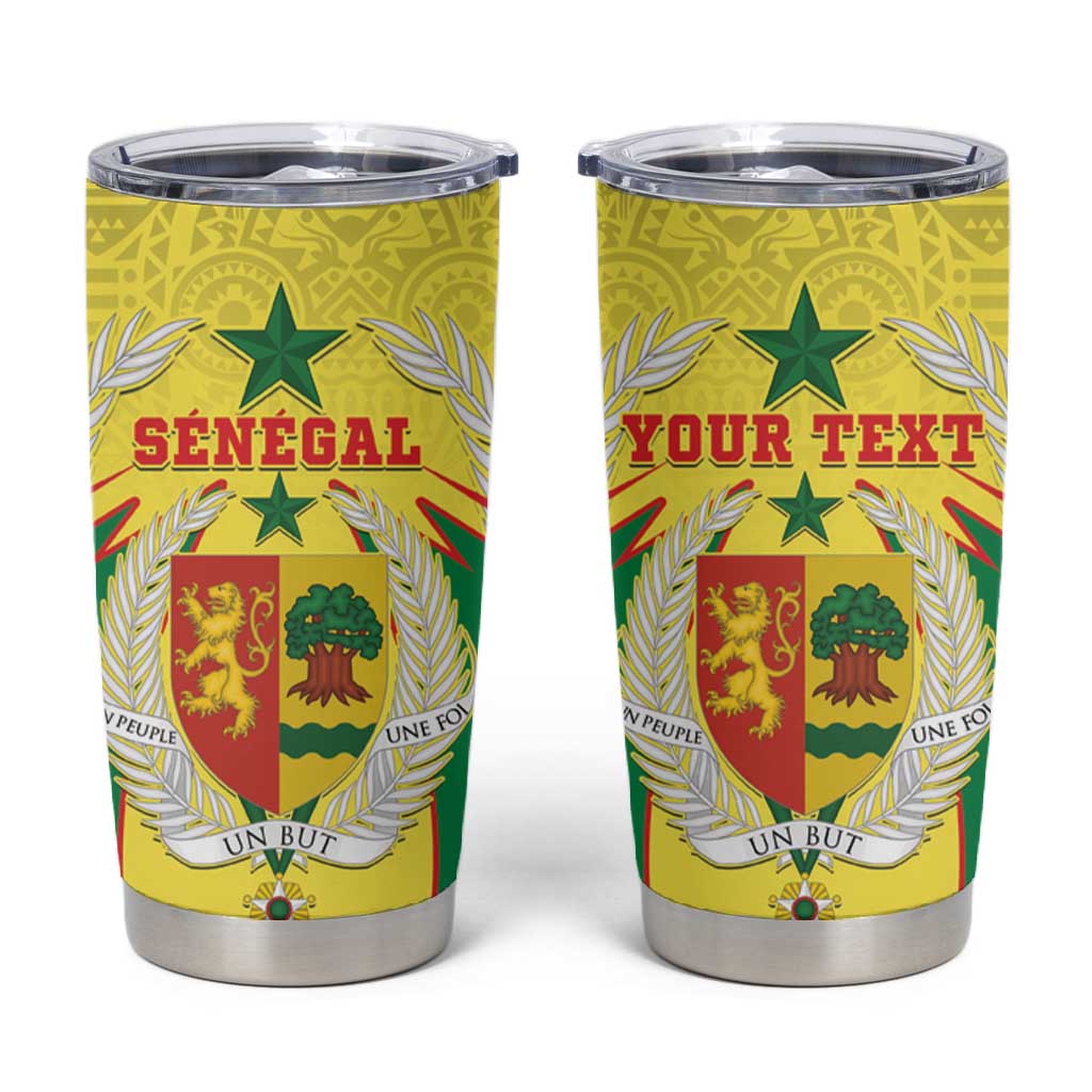 Personalised Afro Senegal Tumbler Cup Coat Of Arms Mix African Pattern LT15