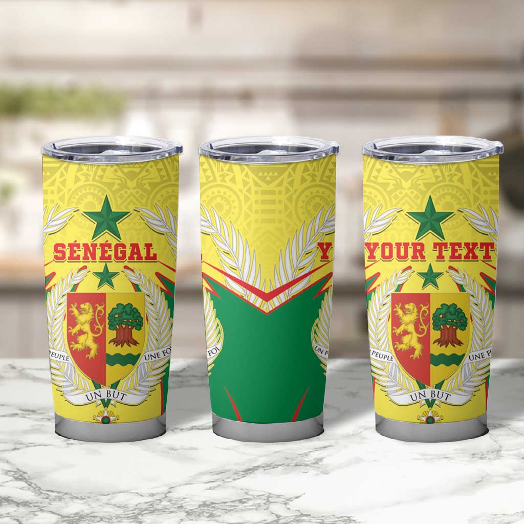 Personalised Afro Senegal Tumbler Cup Coat Of Arms Mix African Pattern LT15