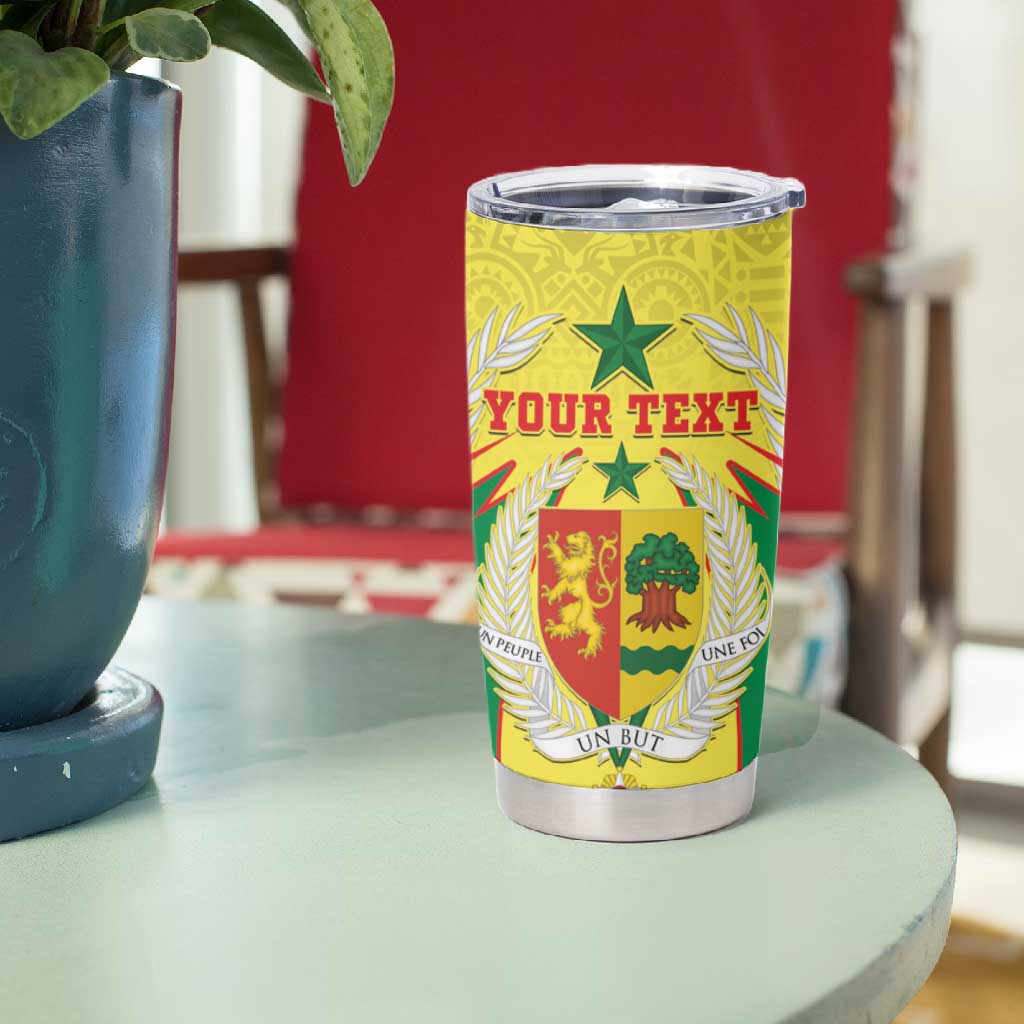 Personalised Afro Senegal Tumbler Cup Coat Of Arms Mix African Pattern LT15
