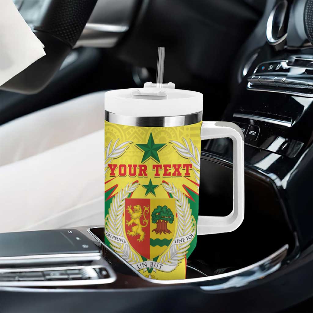 Personalised Afro Senegal Tumbler With Handle Coat Of Arms Mix African Pattern LT15