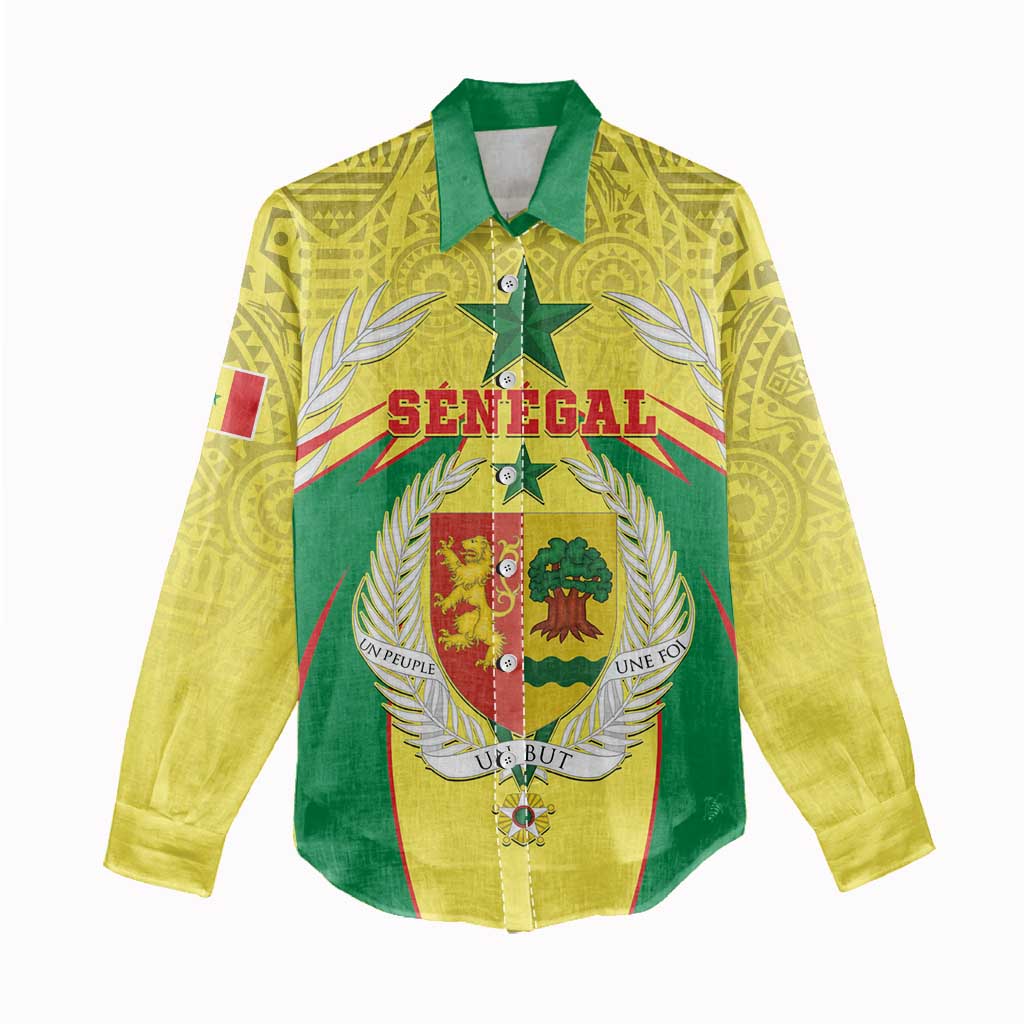 Personalised Afro Senegal Women Casual Shirt Coat Of Arms Mix African Pattern LT15