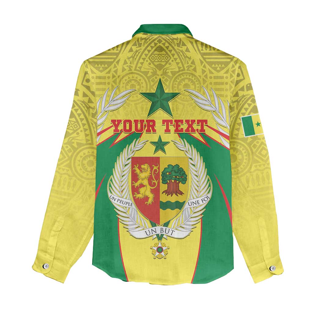 Personalised Afro Senegal Women Casual Shirt Coat Of Arms Mix African Pattern LT15