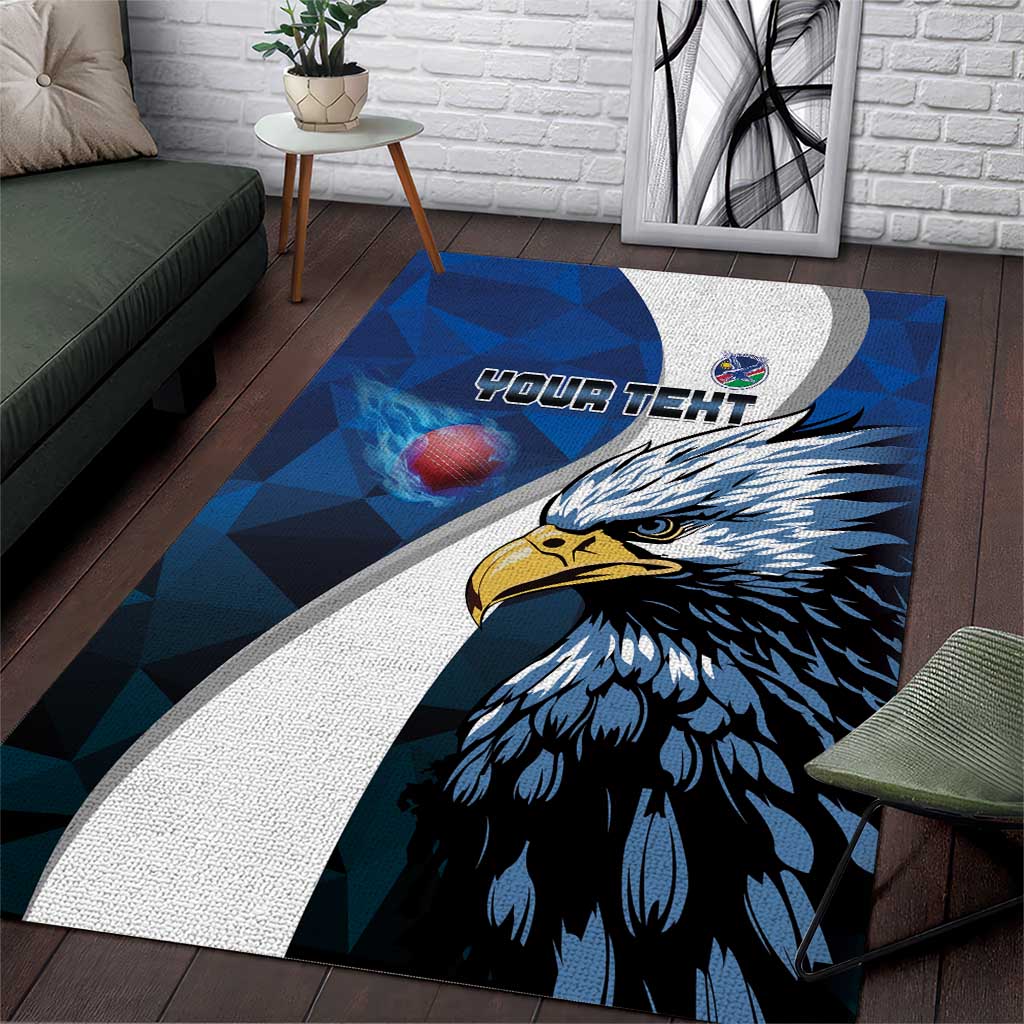 Custom Afro Namibia Cricket Area Rug Go Eagles LT15