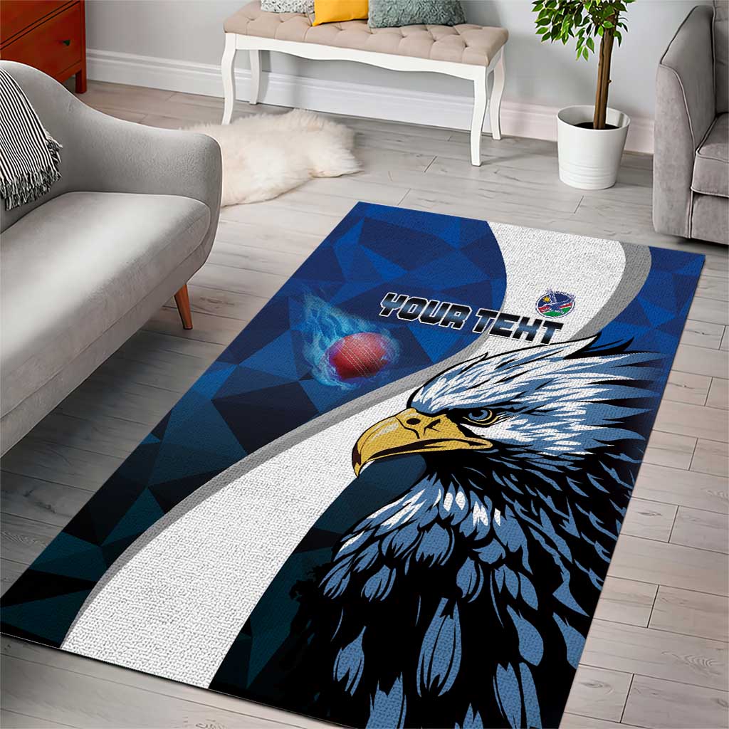 Custom Afro Namibia Cricket Area Rug Go Eagles LT15