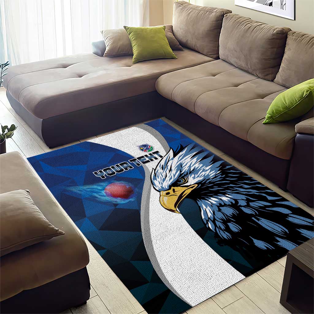 Custom Afro Namibia Cricket Area Rug Go Eagles LT15