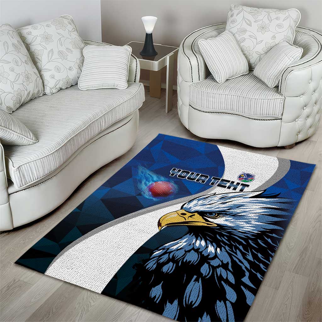 Custom Afro Namibia Cricket Area Rug Go Eagles LT15