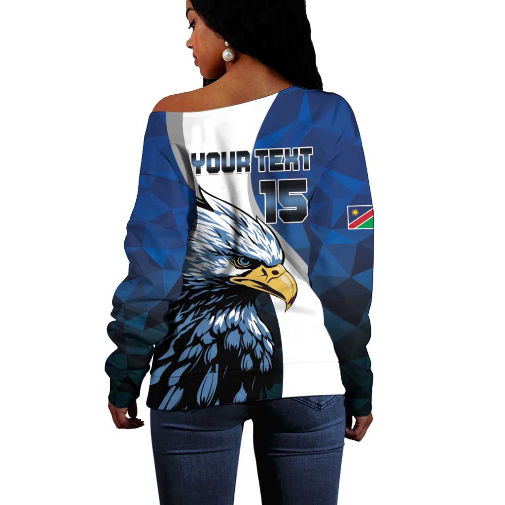 Custom Afro Namibia Cricket Off Shoulder Sweater Go Eagles LT15