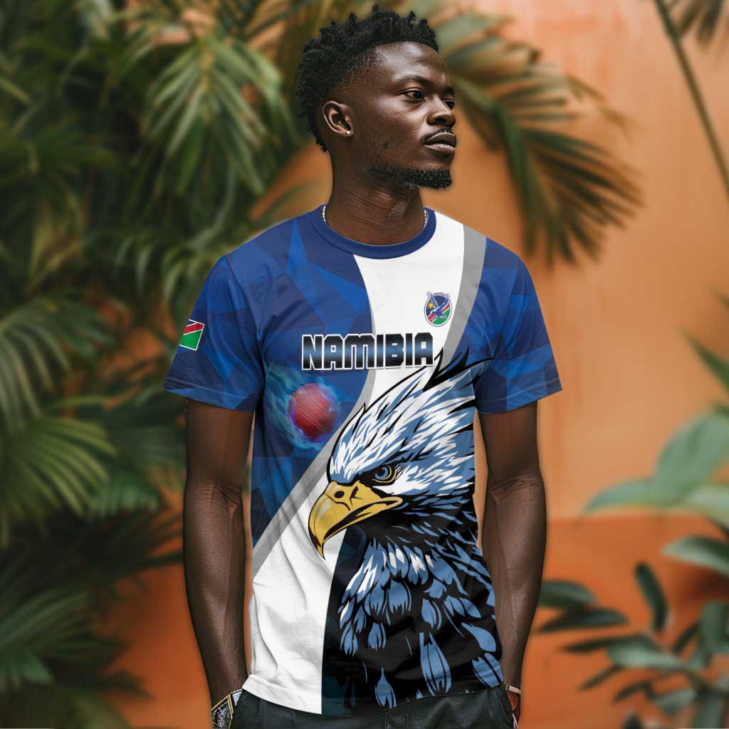 Custom Afro Namibia Cricket T shirt Go Eagles LT15