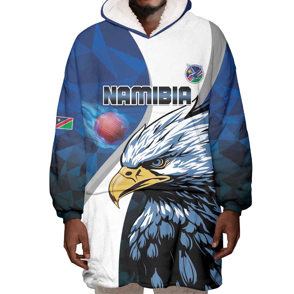 Custom Afro Namibia Cricket Wearable Blanket Hoodie Go Eagles LT15