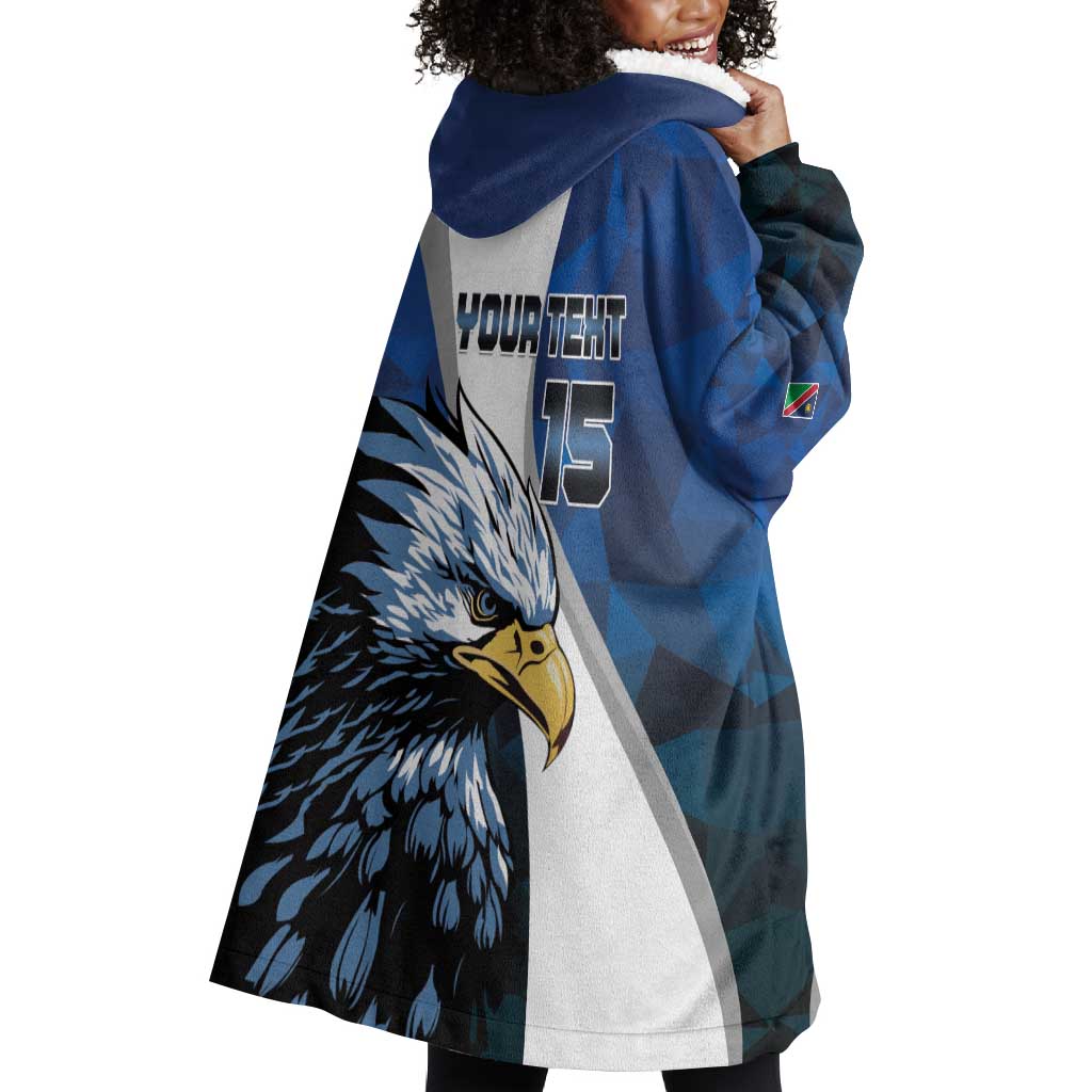 Custom Afro Namibia Cricket Wearable Blanket Hoodie Go Eagles LT15
