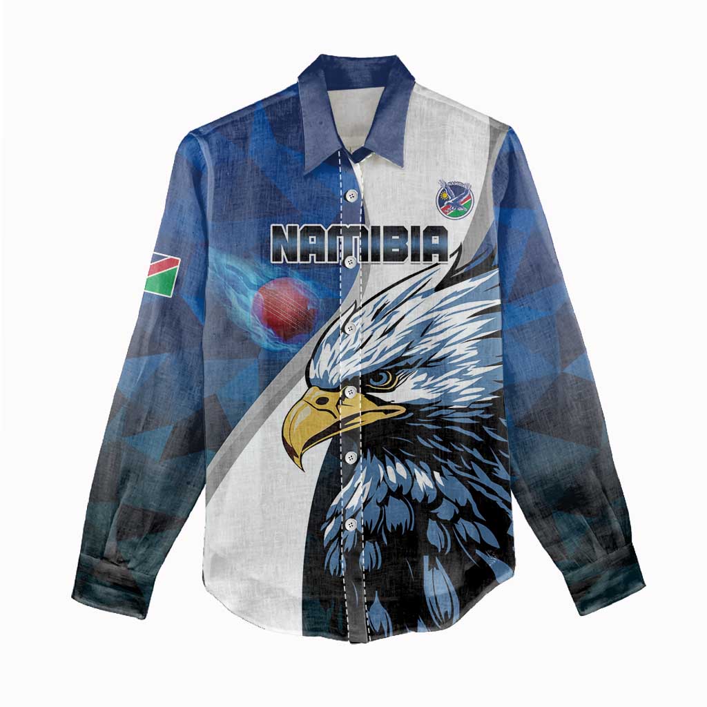 Custom Afro Namibia Cricket Women Casual Shirt Go Eagles LT15