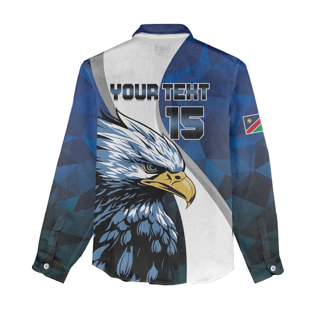 Custom Afro Namibia Cricket Women Casual Shirt Go Eagles LT15
