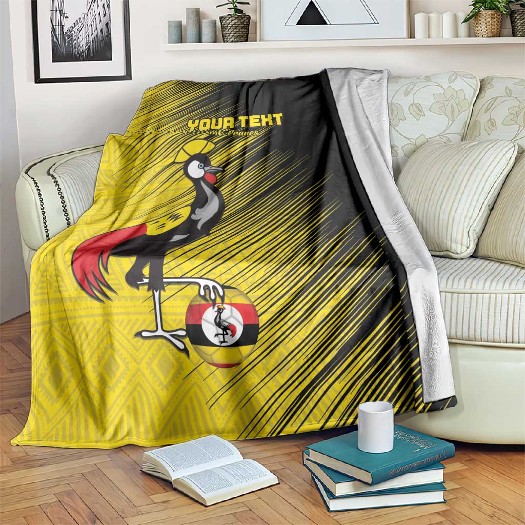 Uganda Football Custom Blanket African Pattern Mix Grunge Style - Yellow Color LT15