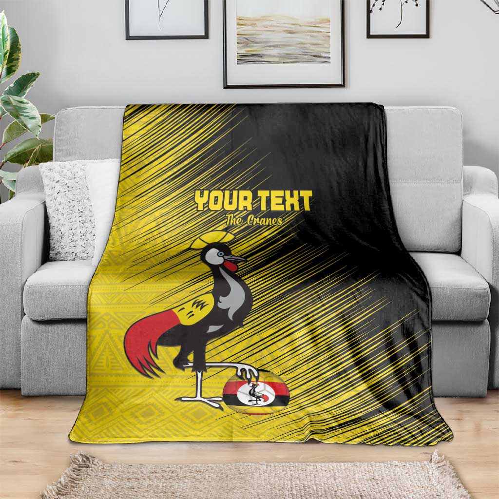 Uganda Football Custom Blanket African Pattern Mix Grunge Style - Yellow Color LT15