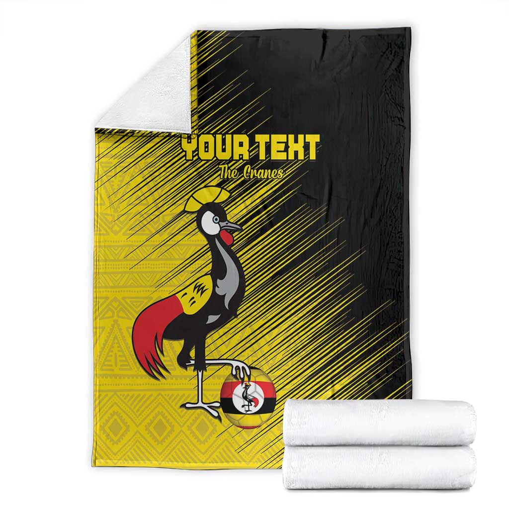 Uganda Football Custom Blanket African Pattern Mix Grunge Style - Yellow Color LT15