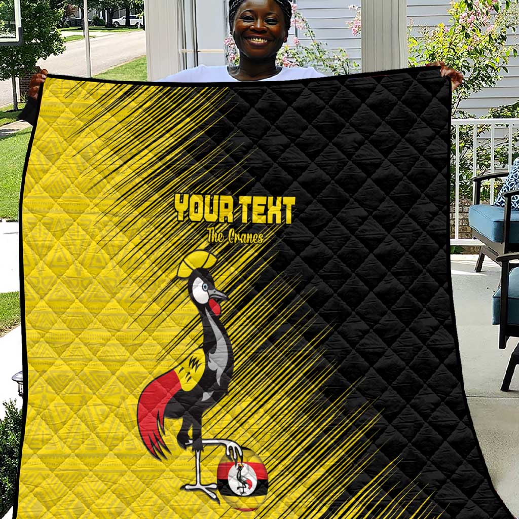 Uganda Football Custom Quilt African Pattern Mix Grunge Style - Yellow Color LT15