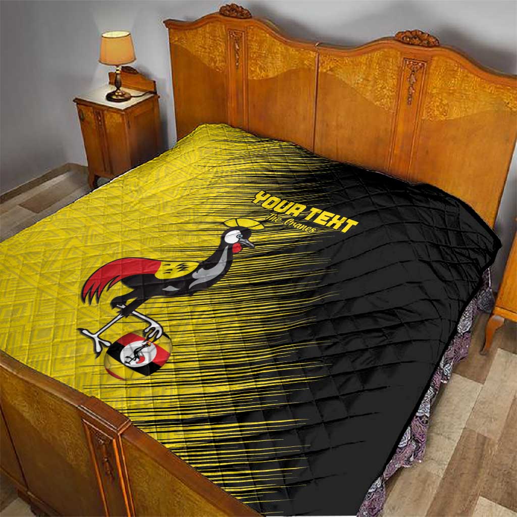 Uganda Football Custom Quilt African Pattern Mix Grunge Style - Yellow Color LT15