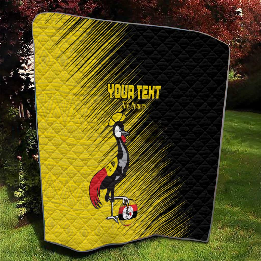 Uganda Football Custom Quilt African Pattern Mix Grunge Style - Yellow Color LT15