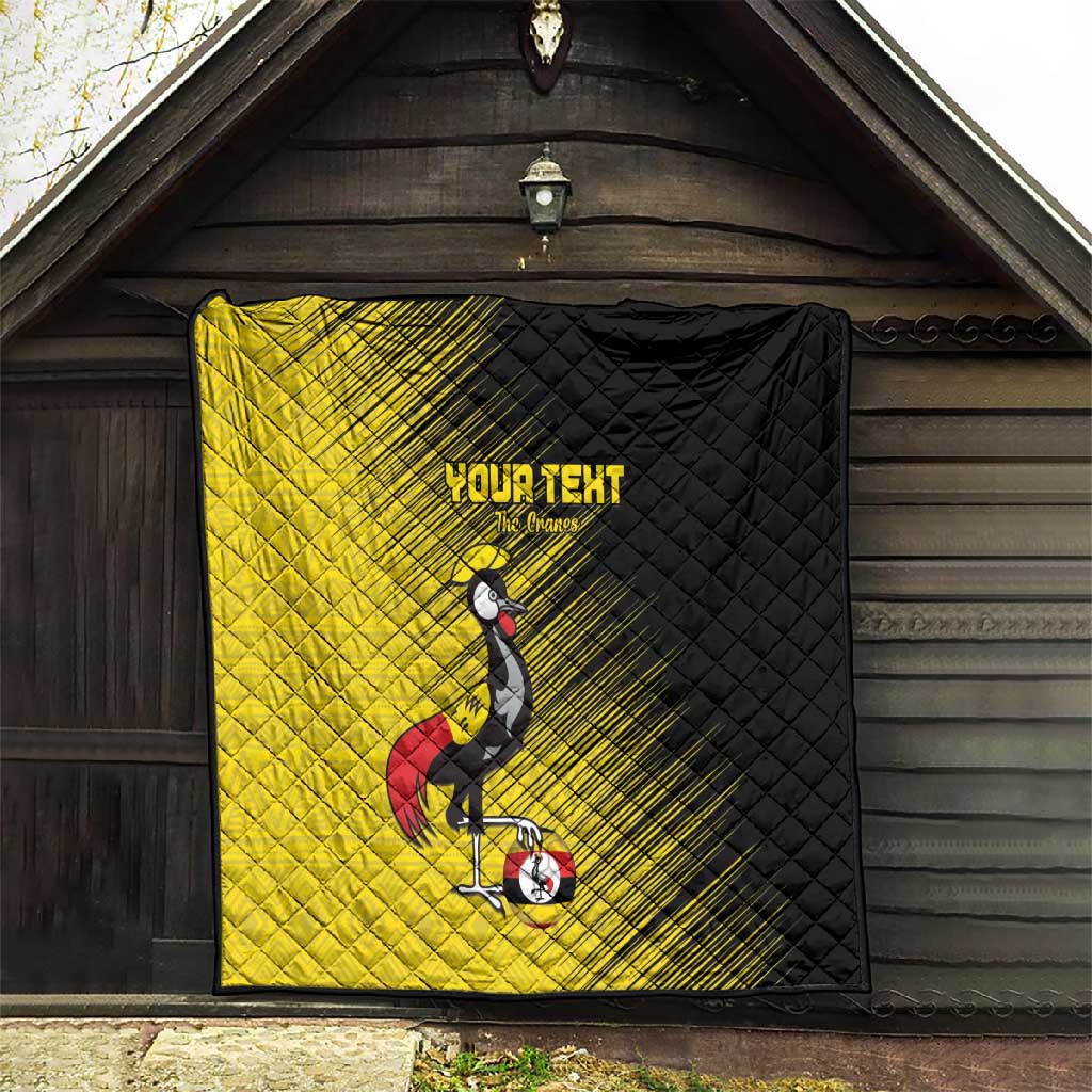 Uganda Football Custom Quilt African Pattern Mix Grunge Style - Yellow Color LT15