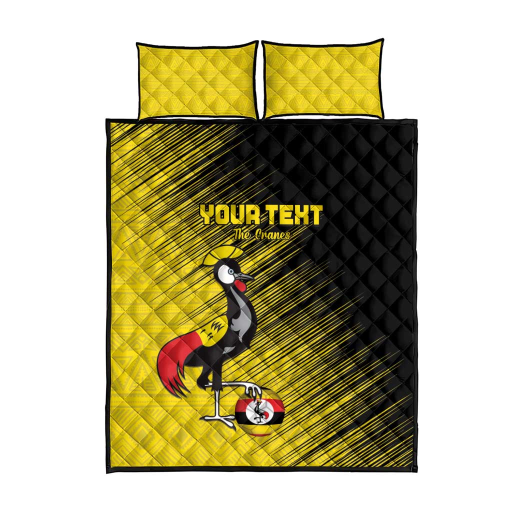 Uganda Football Custom Quilt Bed Set African Pattern Mix Grunge Style - Yellow Color LT15