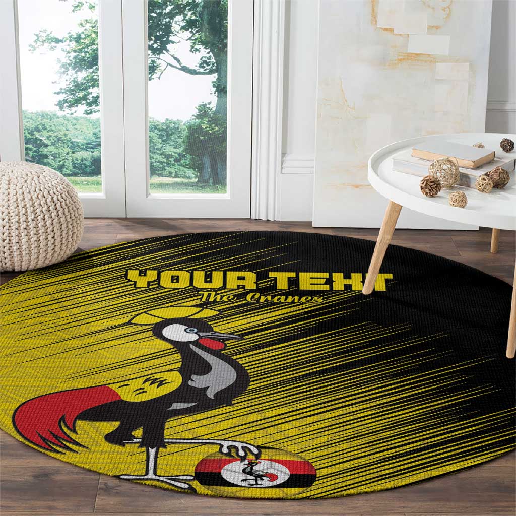 Uganda Football Custom Round Carpet African Pattern Mix Grunge Style - Yellow Color LT15