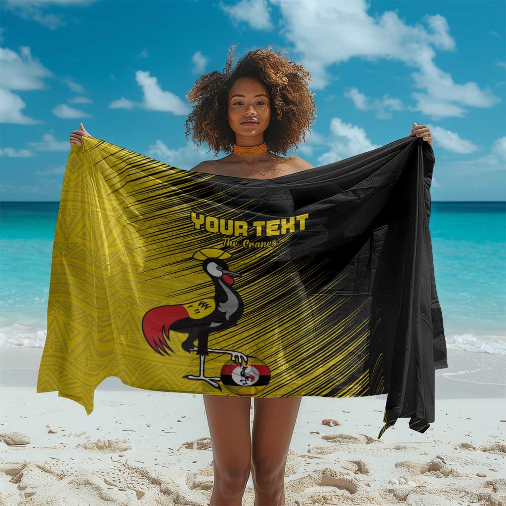 Uganda Football Custom Sarong African Pattern Mix Grunge Style - Yellow Color LT15