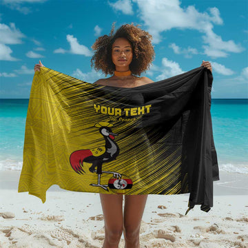 Uganda Football Custom Sarong African Pattern Mix Grunge Style - Yellow Color LT15