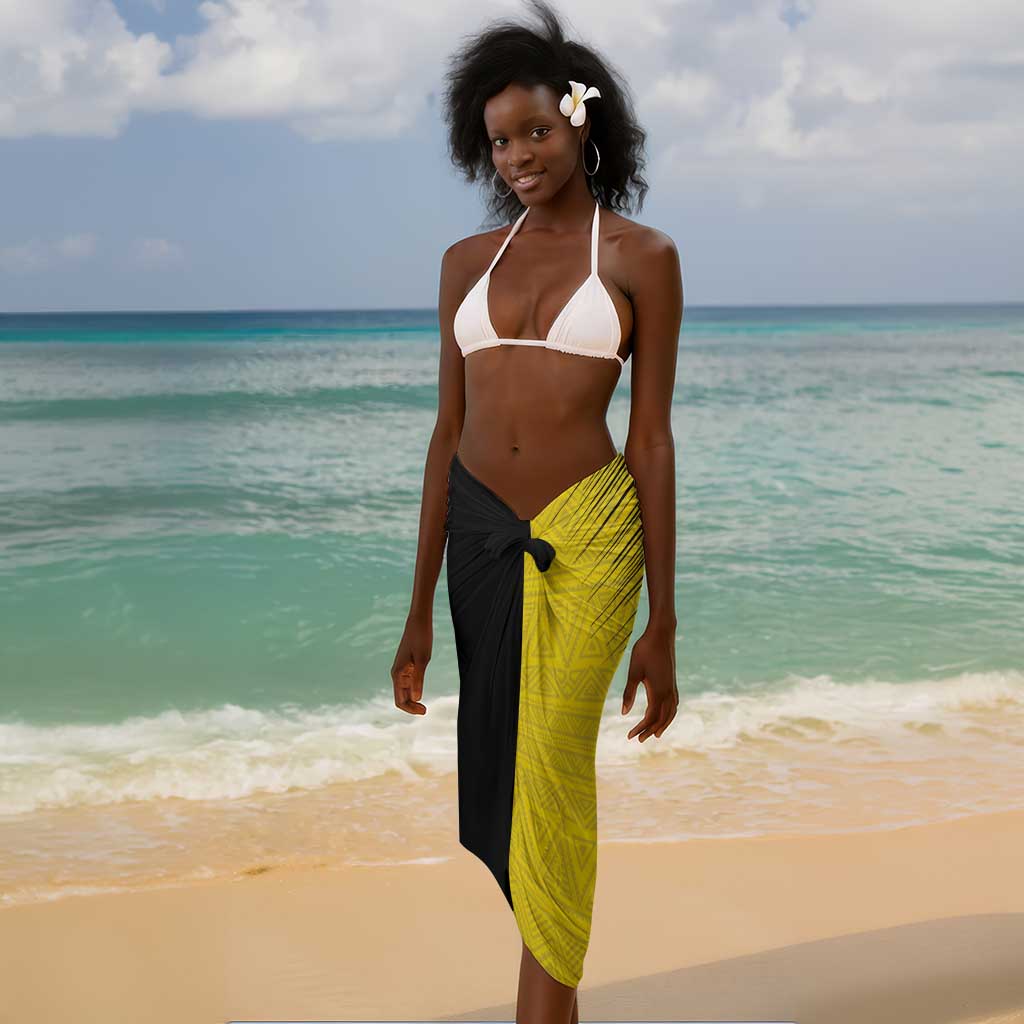 Uganda Football Custom Sarong African Pattern Mix Grunge Style - Yellow Color LT15