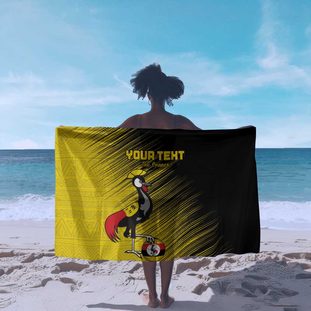 Uganda Football Custom Sarong African Pattern Mix Grunge Style - Yellow Color LT15