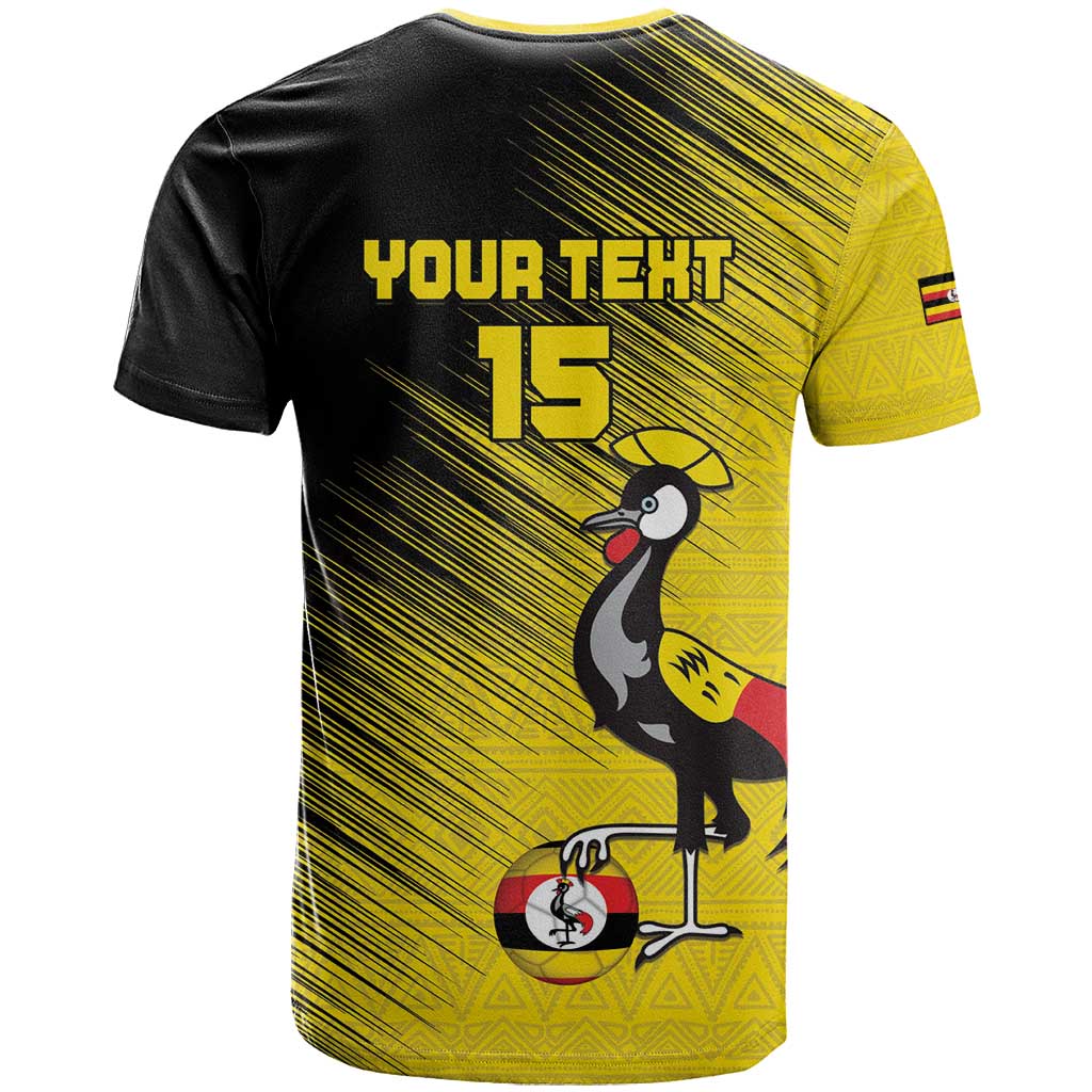 Uganda Football Custom T shirt African Pattern Mix Grunge Style - Yellow Color LT15