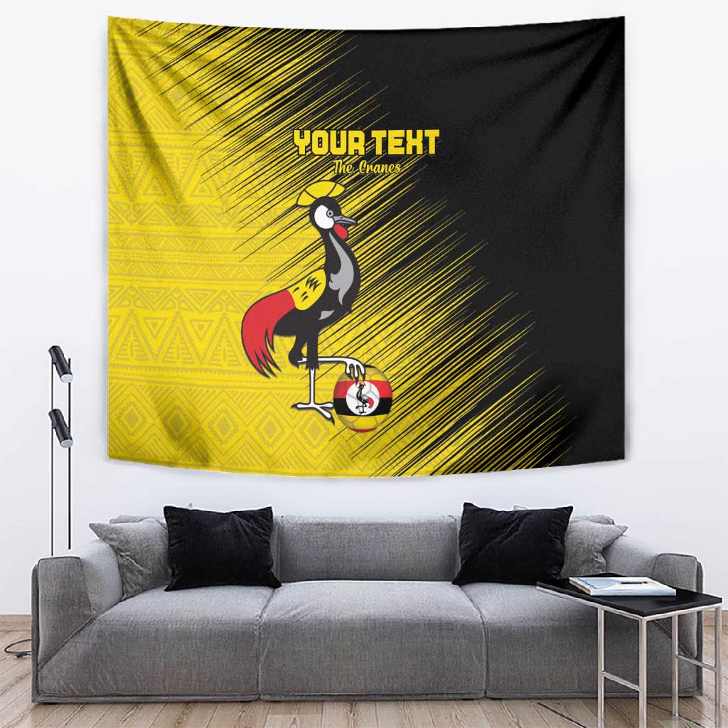 Uganda Football Custom Tapestry African Pattern Mix Grunge Style - Yellow Color LT15
