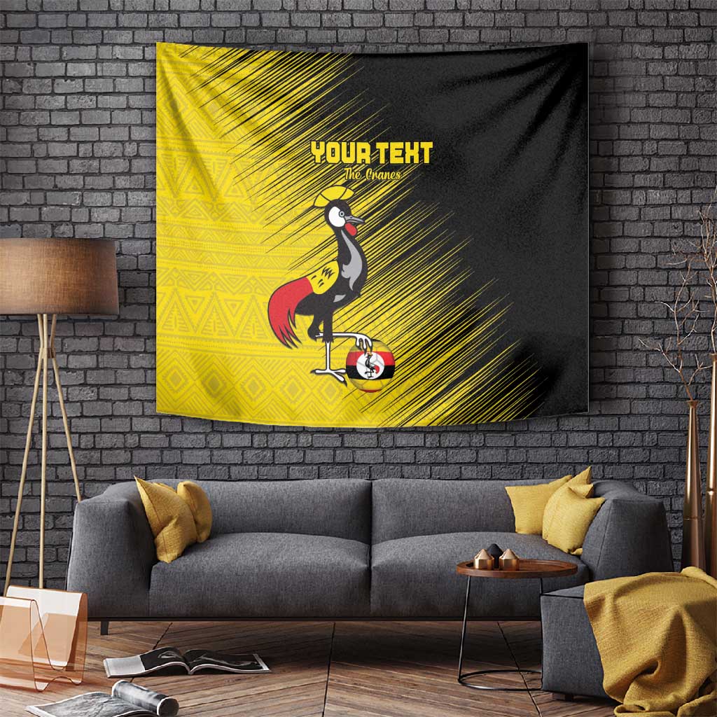 Uganda Football Custom Tapestry African Pattern Mix Grunge Style - Yellow Color LT15
