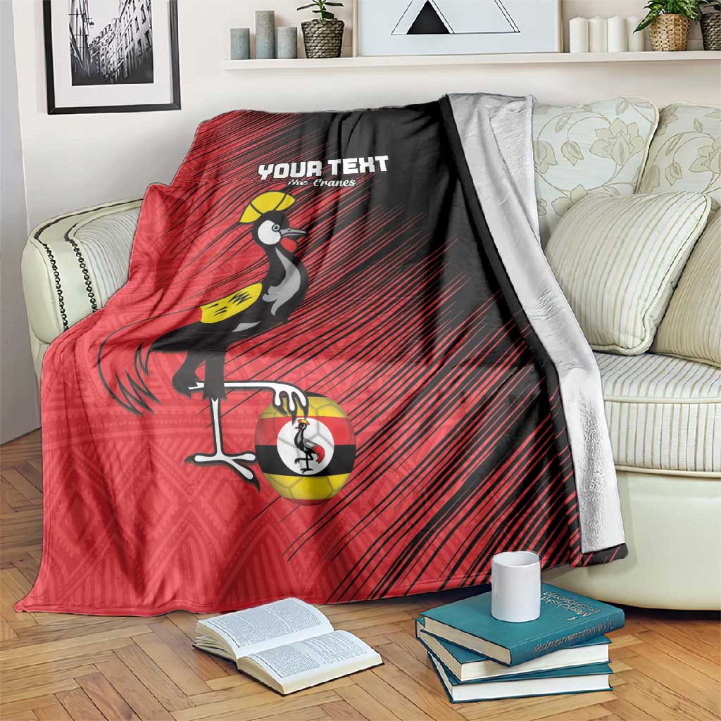 Uganda Football Custom Blanket African Pattern Mix Grunge Style - Red Color LT15