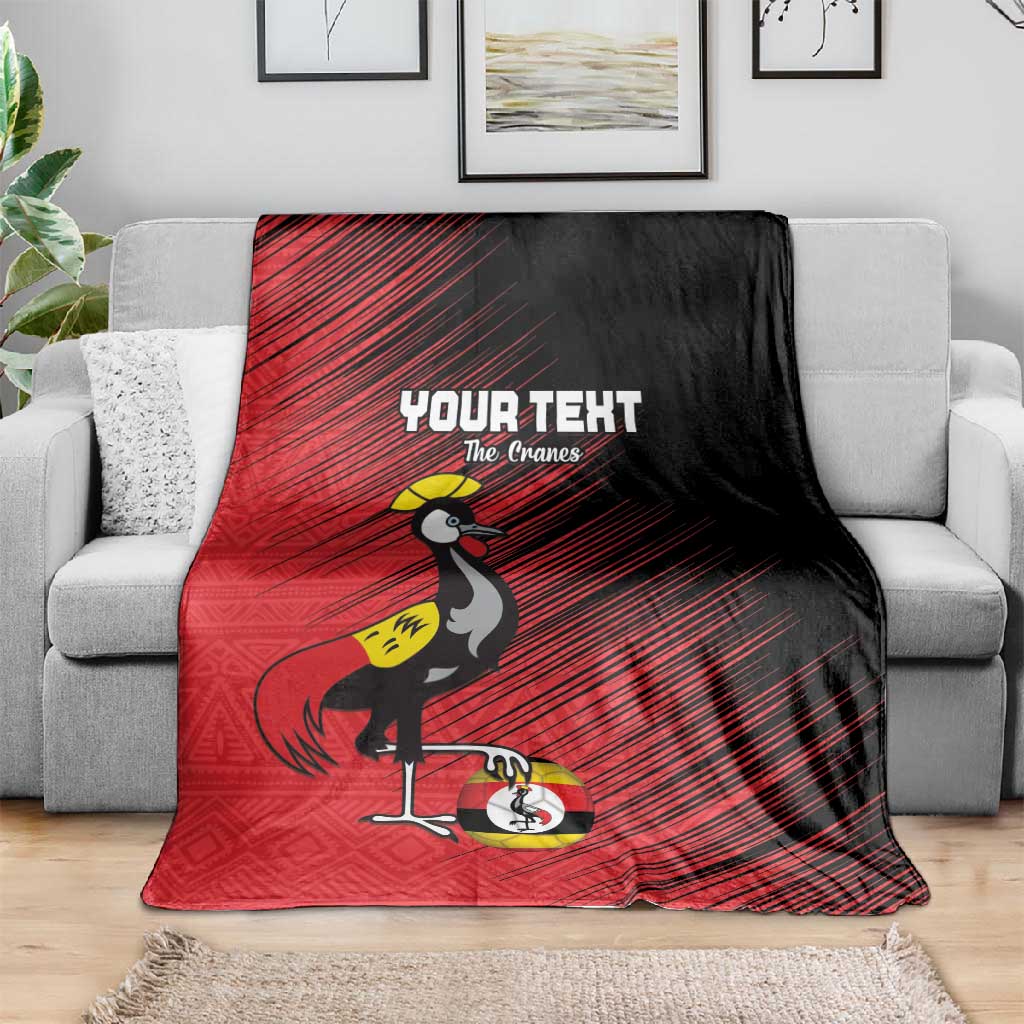 Uganda Football Custom Blanket African Pattern Mix Grunge Style - Red Color LT15