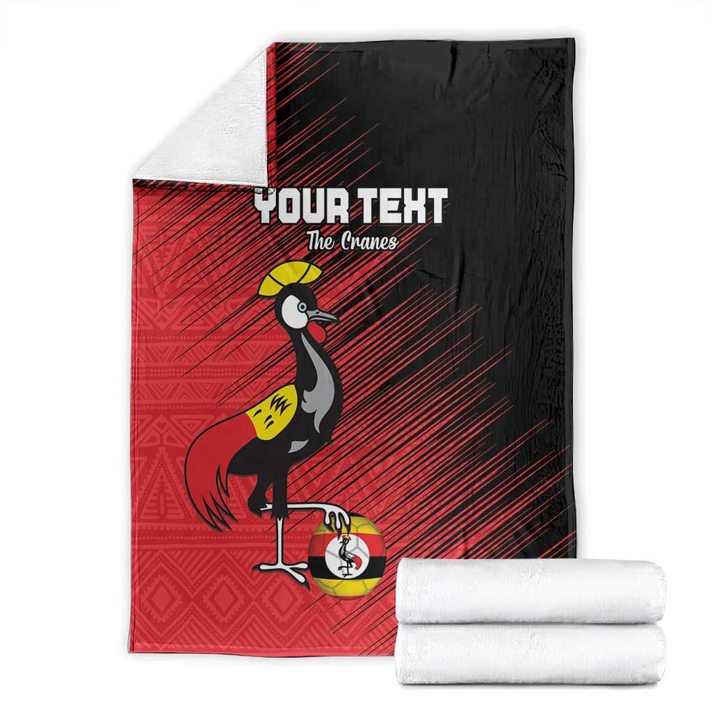 Uganda Football Custom Blanket African Pattern Mix Grunge Style - Red Color LT15