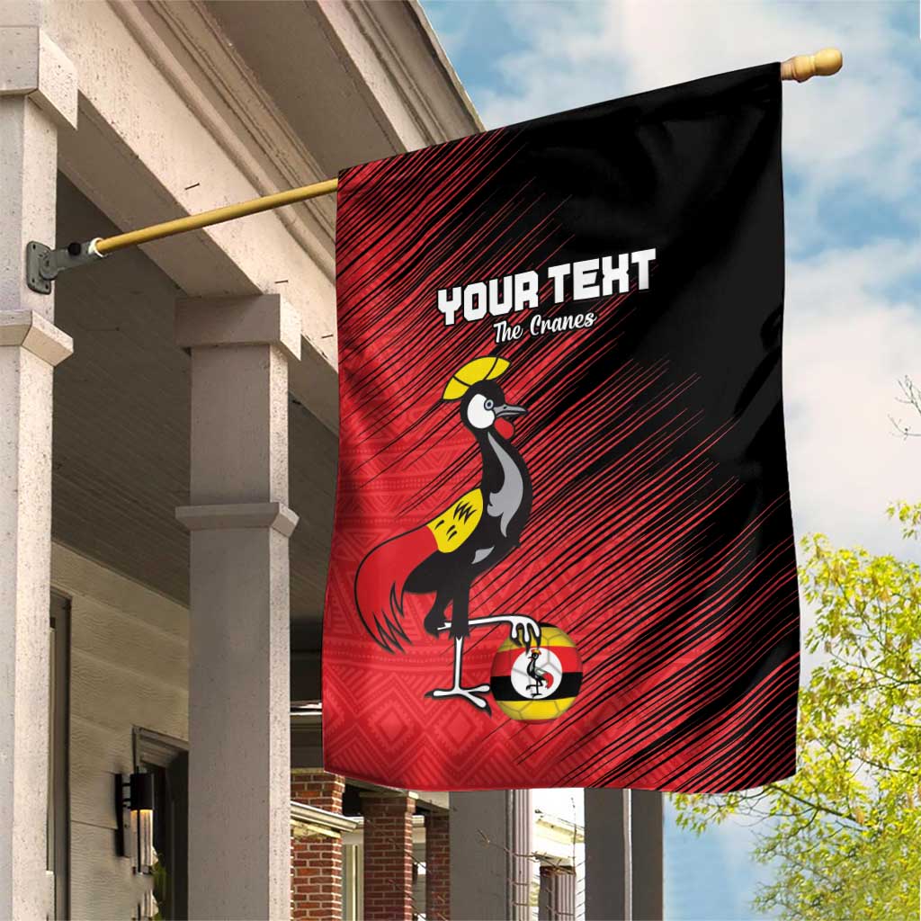 Uganda Football Custom Garden Flag African Pattern Mix Grunge Style - Red Color LT15