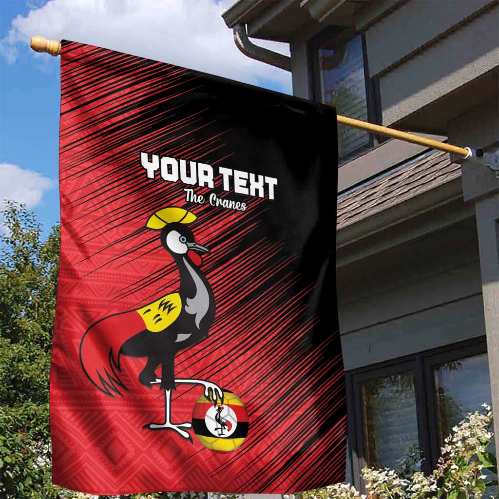 Uganda Football Custom Garden Flag African Pattern Mix Grunge Style - Red Color LT15