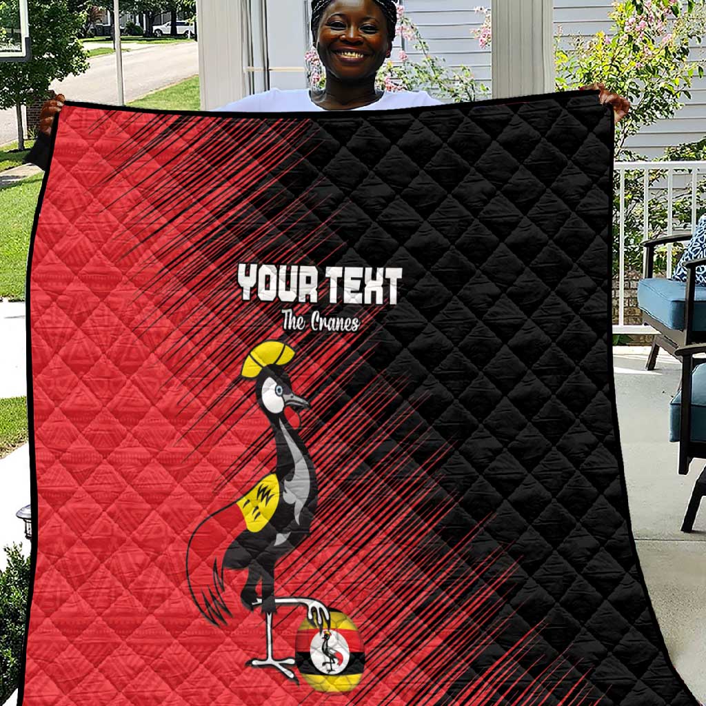 Uganda Football Custom Quilt African Pattern Mix Grunge Style - Red Color LT15