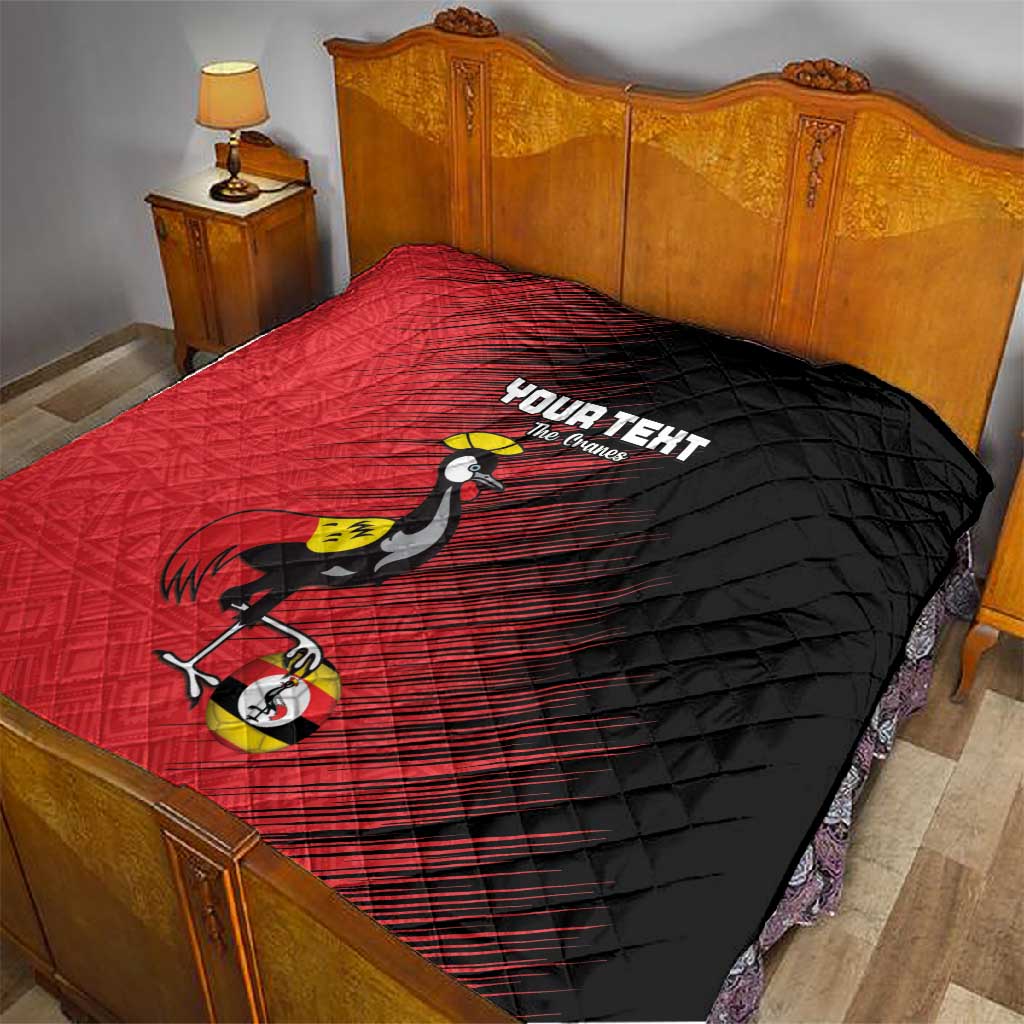 Uganda Football Custom Quilt African Pattern Mix Grunge Style - Red Color LT15