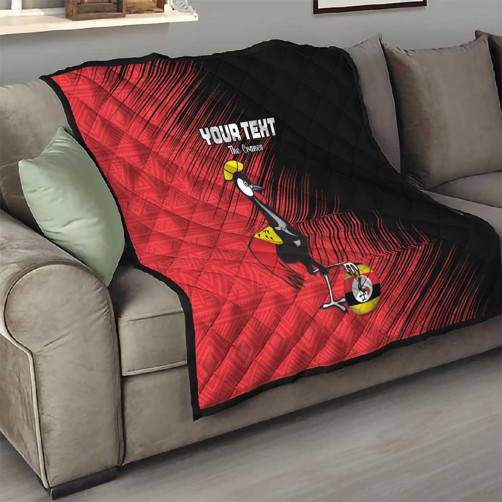 Uganda Football Custom Quilt African Pattern Mix Grunge Style - Red Color LT15