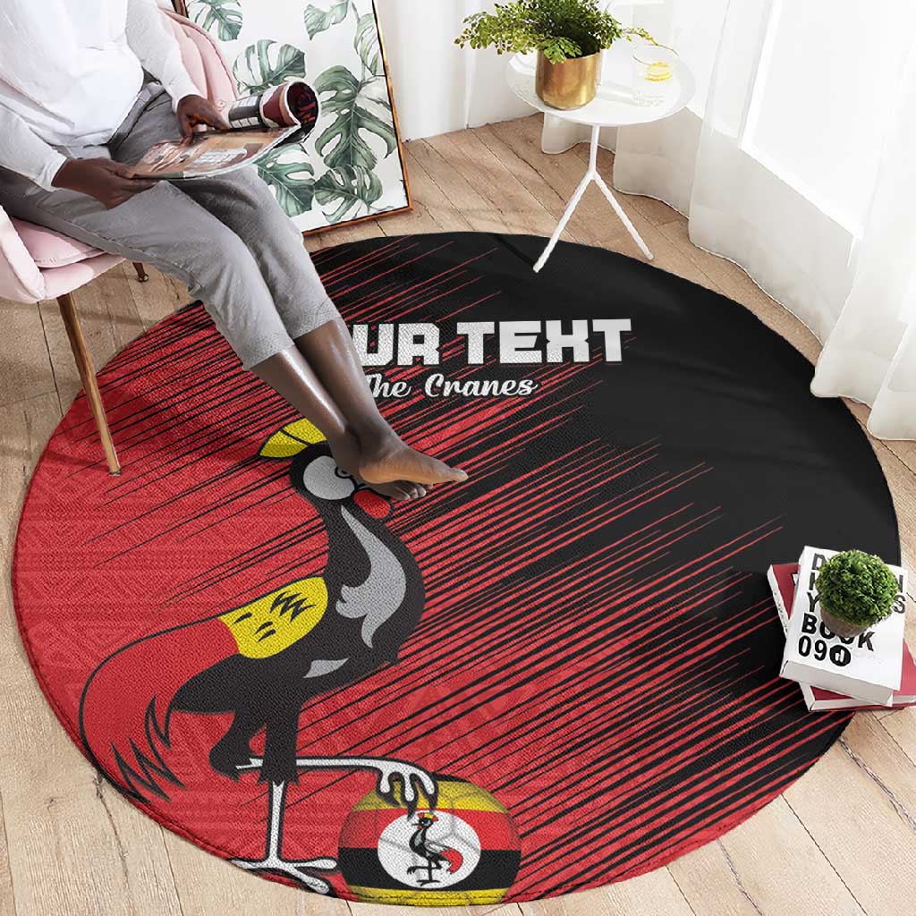 Uganda Football Custom Round Carpet African Pattern Mix Grunge Style - Red Color LT15