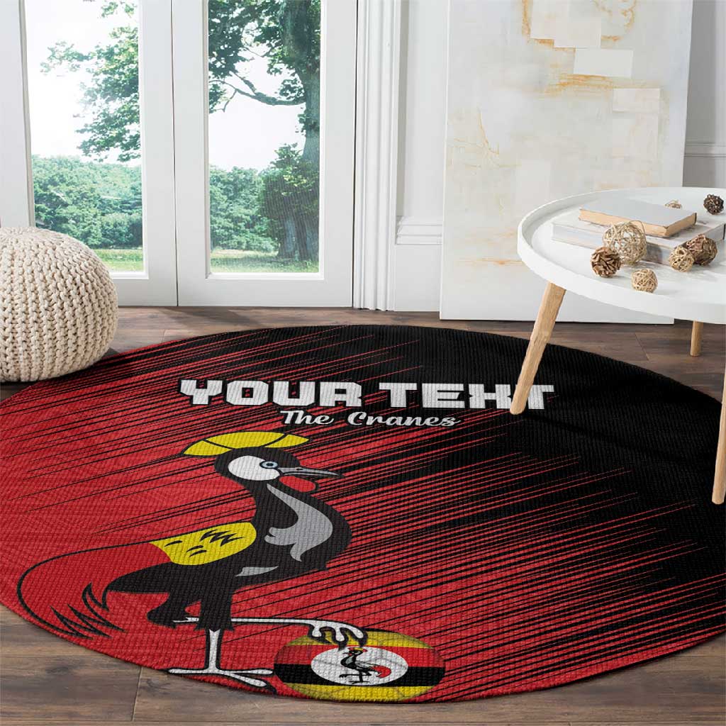 Uganda Football Custom Round Carpet African Pattern Mix Grunge Style - Red Color LT15