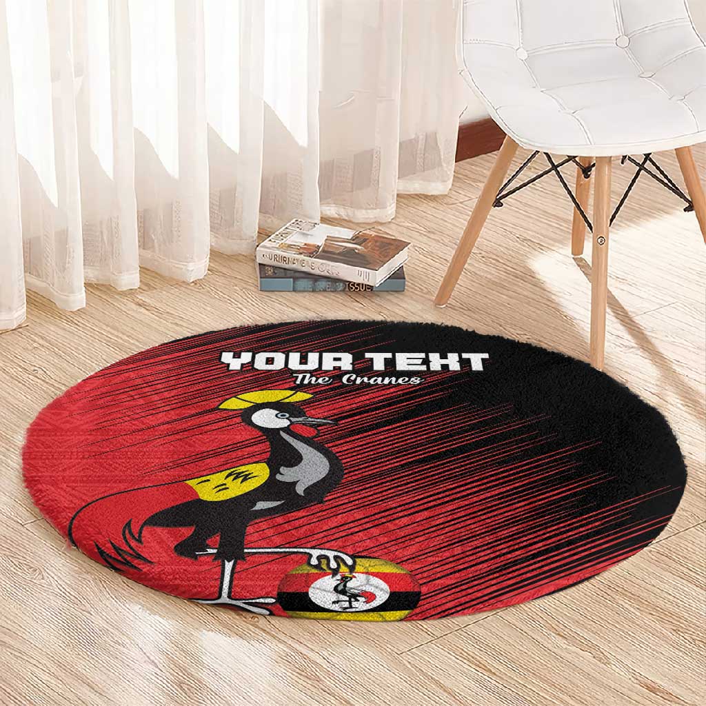 Uganda Football Custom Round Carpet African Pattern Mix Grunge Style - Red Color LT15