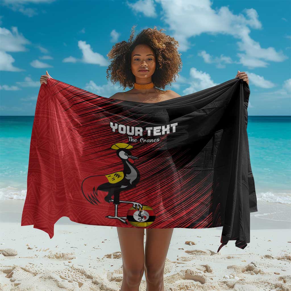 Uganda Football Custom Sarong African Pattern Mix Grunge Style - Red Color LT15