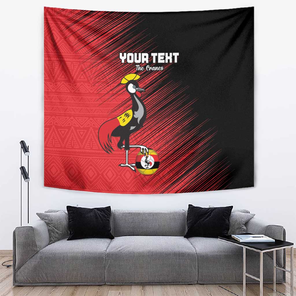 Uganda Football Custom Tapestry African Pattern Mix Grunge Style - Red Color LT15