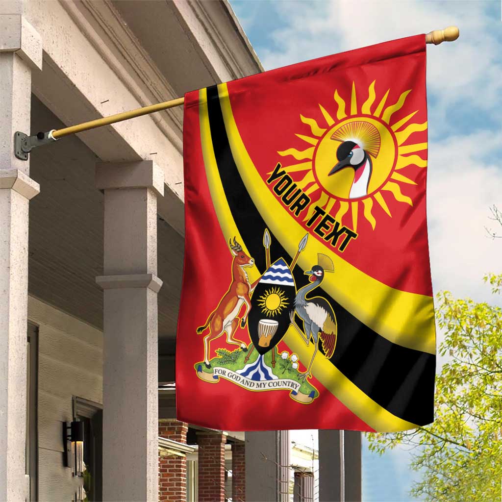 Personalised Afro Uganda Garden Flag Black Crowned Crane With Coat Of Arms LT15