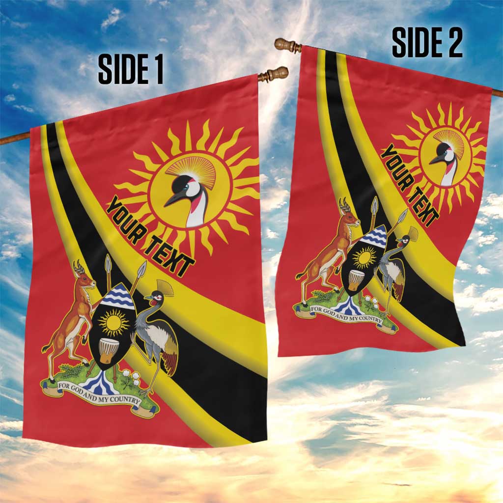 Personalised Afro Uganda Garden Flag Black Crowned Crane With Coat Of Arms LT15