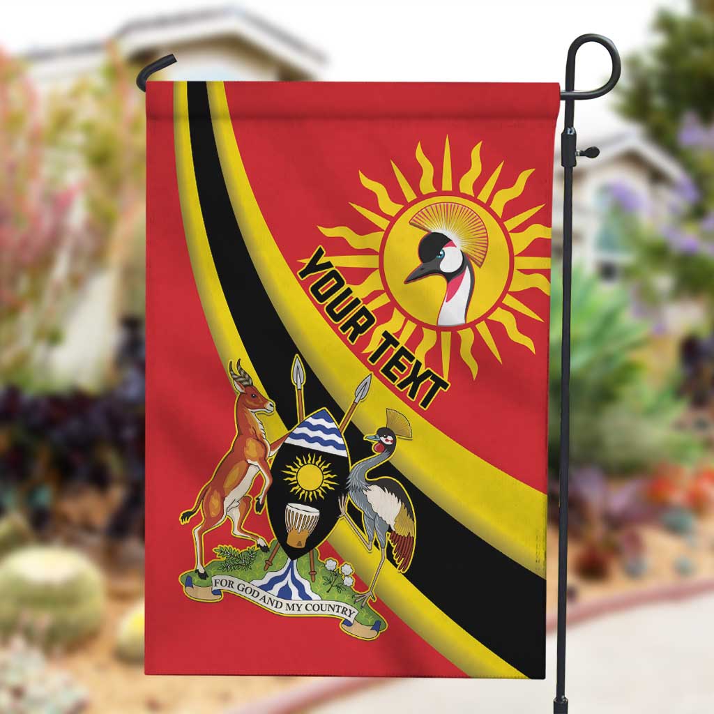 Personalised Afro Uganda Garden Flag Black Crowned Crane With Coat Of Arms LT15