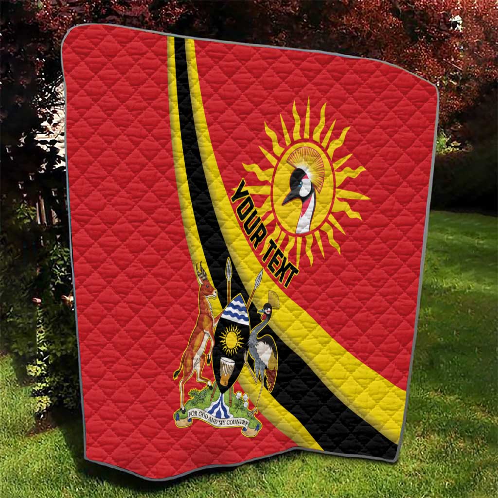 Personalised Afro Uganda Quilt Black Crowned Crane With Coat Of Arms LT15