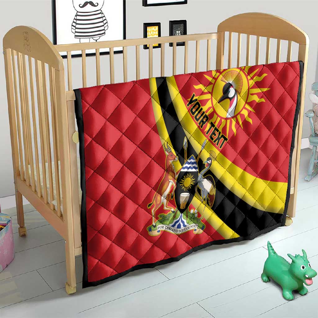 Personalised Afro Uganda Quilt Black Crowned Crane With Coat Of Arms LT15